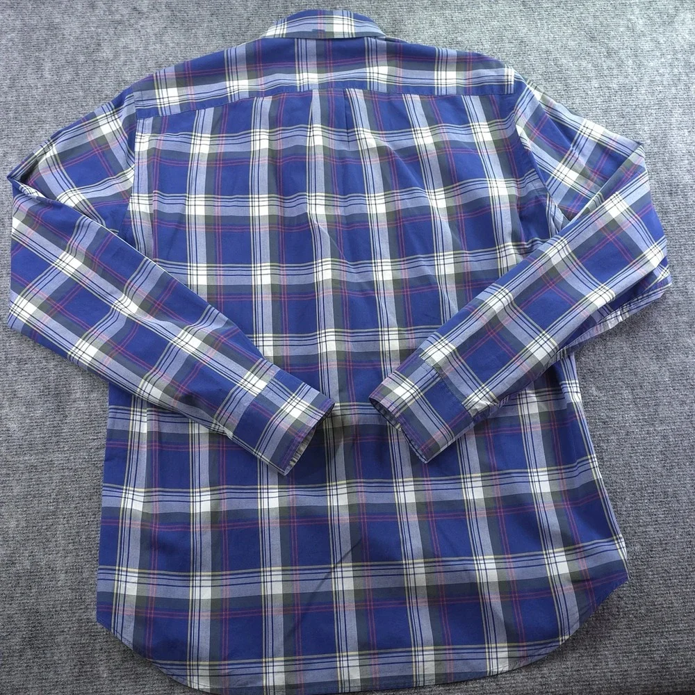J Crew Tartan Shirt‎ Medium Blue Green Plaid Long Sleeve Button Down